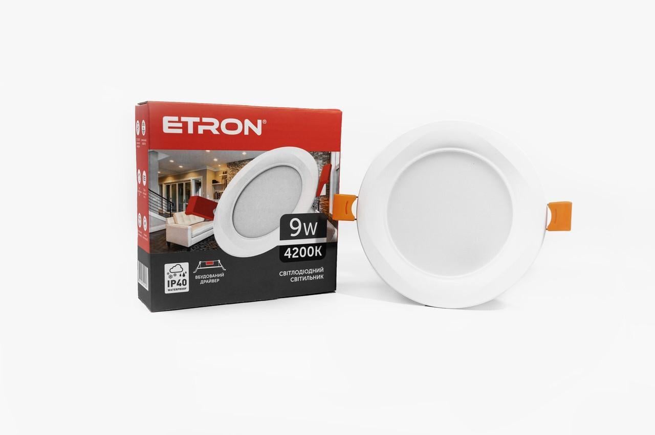 Світильник точковий ETRON Downlight 9W 4200K ІР40 (15342-е)