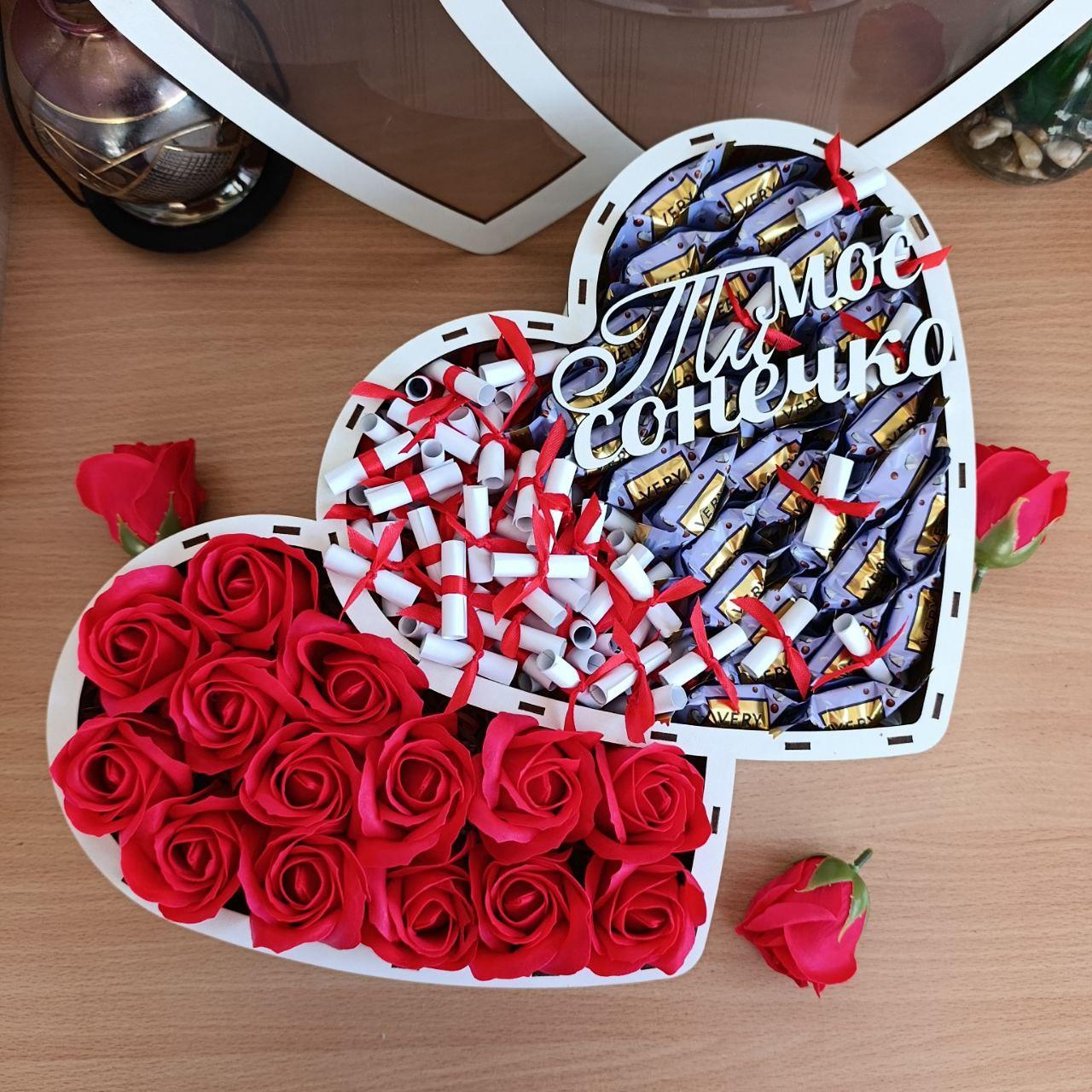 Подарунковий бокс Подвійне серце з цукерками (ar316) - фото 6 Подарунковий бокс Подвійне серце з цукерками (ar316) - фото 6
