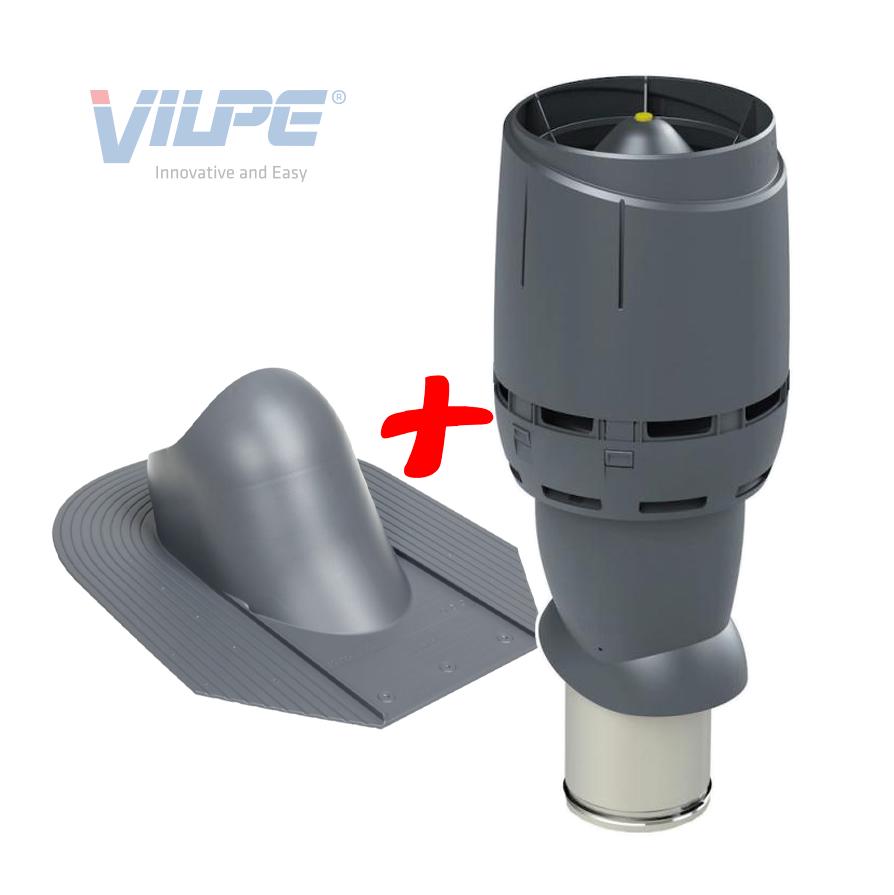 Выход вентиляционный Vilpe FLOW для битумной черепицы утепленный Ø 160 мм 500 мм 7024 Графитовый (30111316) - фото 4
