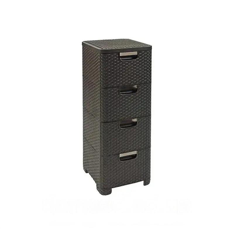 Комод пластиковый Efe plastics Brilliant 4 ящика 68х38х33 см Черный