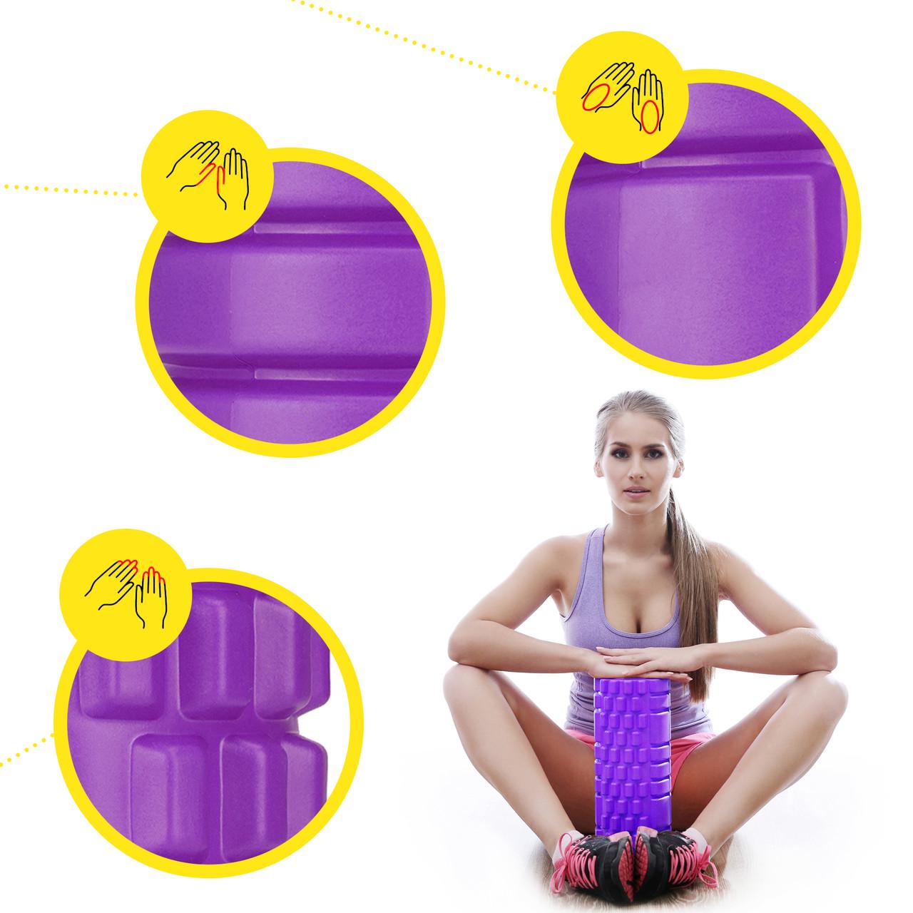 Массажный ролик Cornix EVA 45х14 см Violet (XR-0042) - фото 7