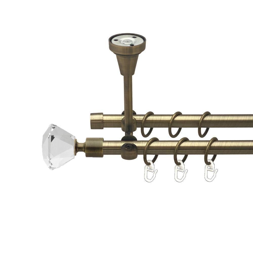 Карниз трубчатый двухрядный потолочный Orvit Спектралия 16/16 мм 200 см Антик (009-1968)