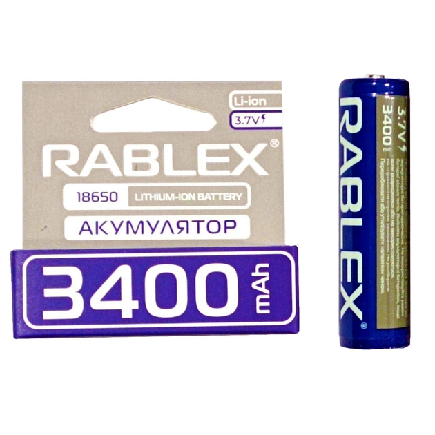 Батарейка аккумуляторная Rablex 18650 с защитой 3400mAh