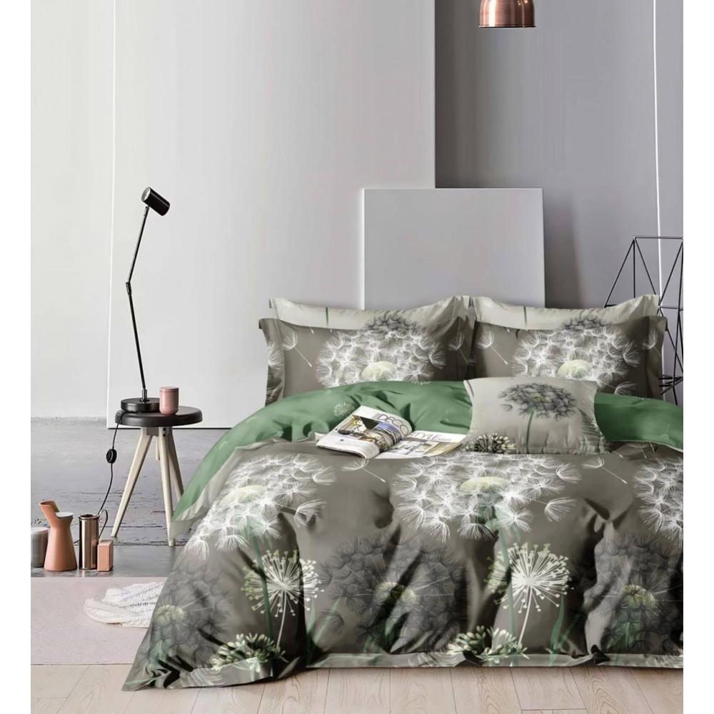 Комплект постельного белья Растение простыня на резинке двуспальный 180x200х20/50х70 см Белый (19124469)