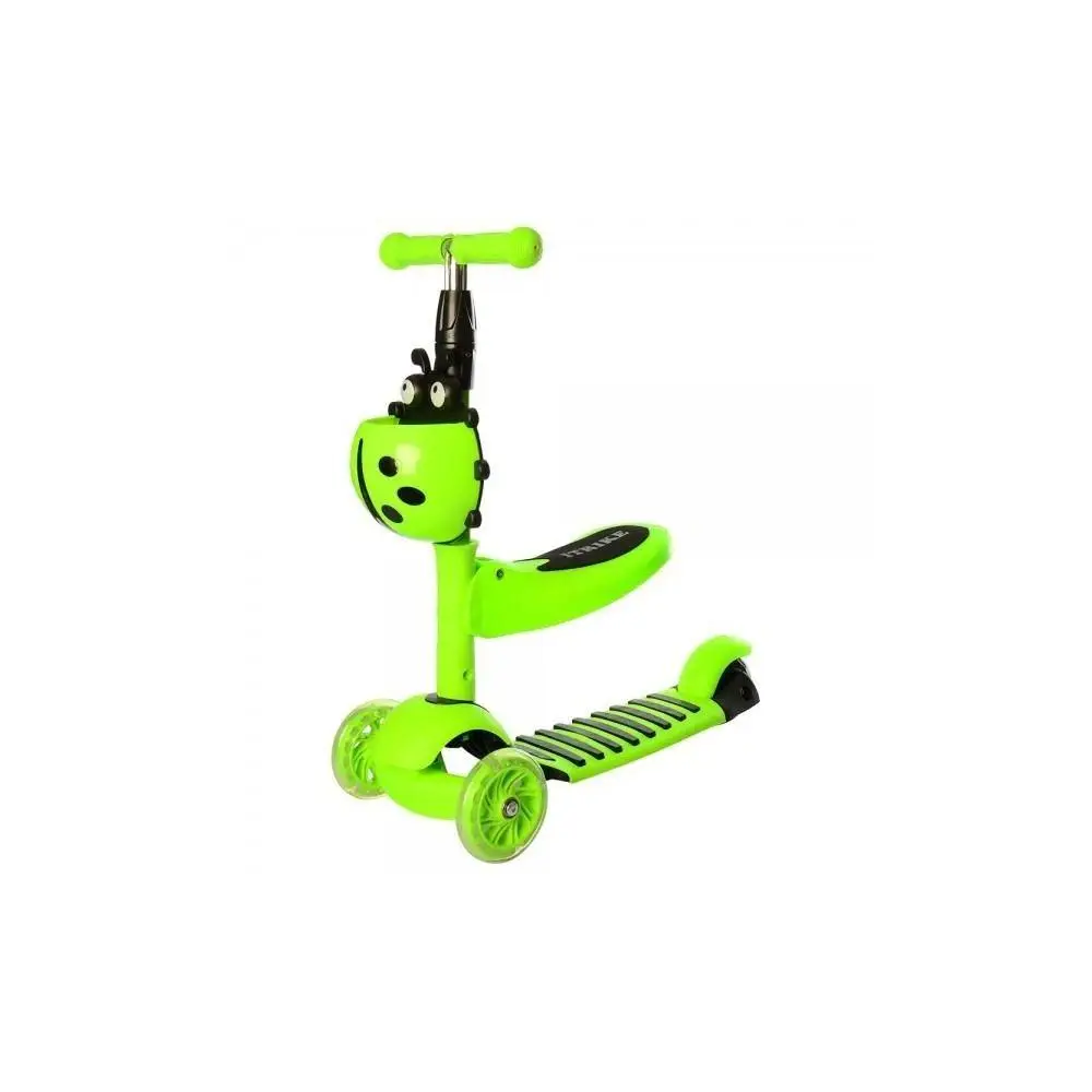 Самокат дитячий 3-х колісний iTrike JR 3-054-B з кошиком та підсвіткою колес Салатовий (2906246923)