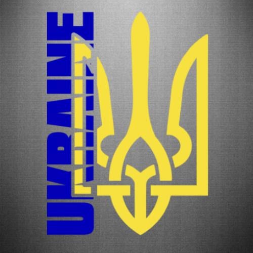 Наклейка Україна в гербі 36,2x50 см Синій із жовтим (22401993)