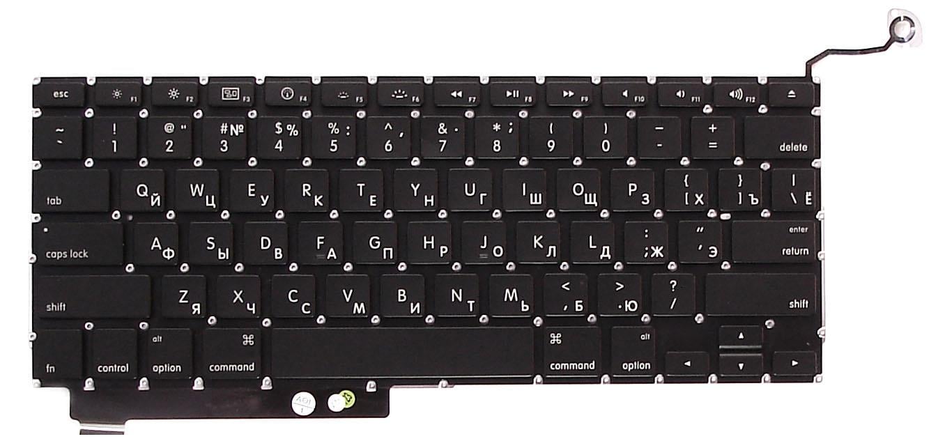 Клавиатура для ноутбука Apple MacBook Pro A1286 с SD с подсветкой Light Black
