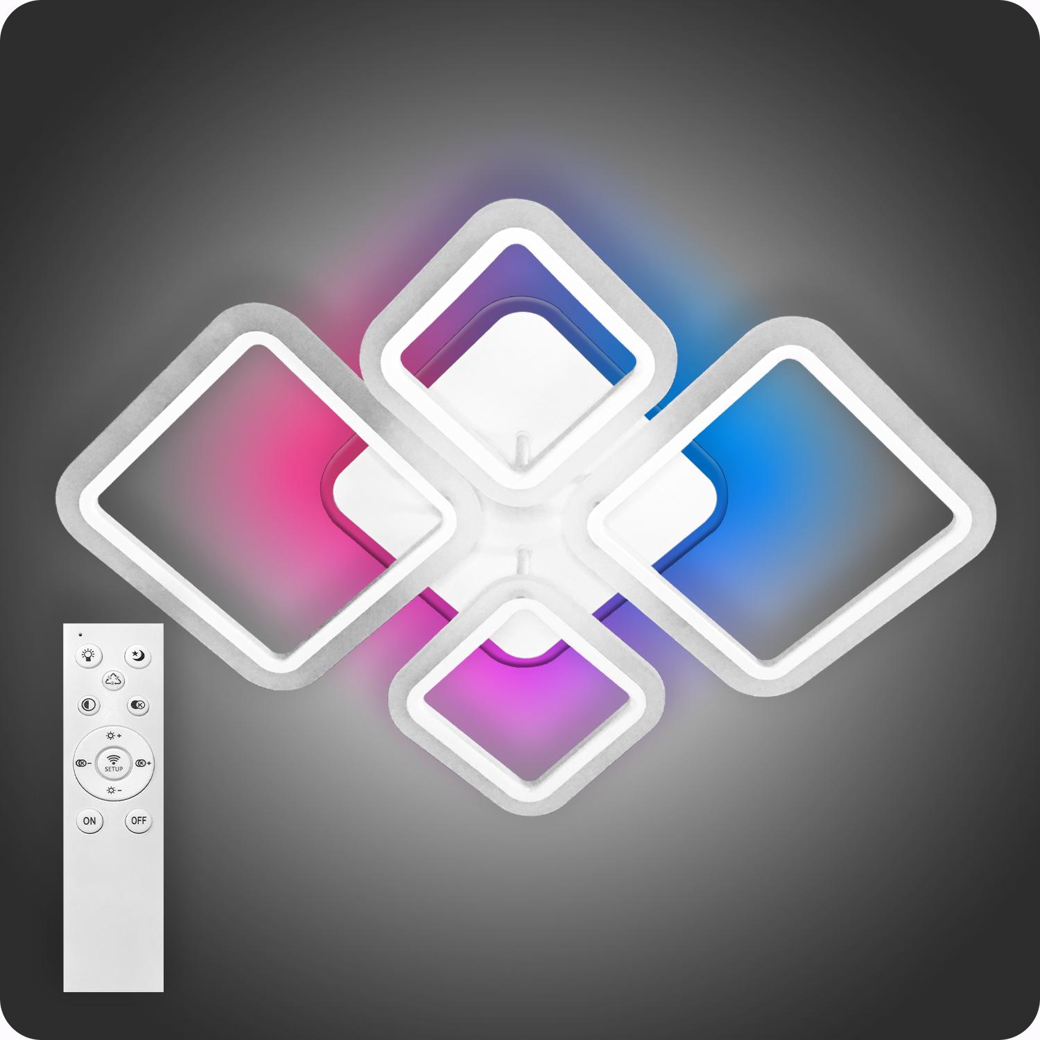 Люстра світлодіодна 517 Light 3color з пультом 96 Вт Білий (01719)