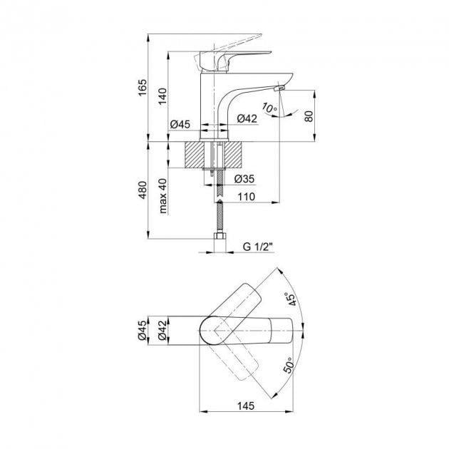 Смеситель Qtap Leo 1062102C для умывальника k35 - фото 2 Смеситель Qtap Leo 1062102C для умывальника k35 - фото 2