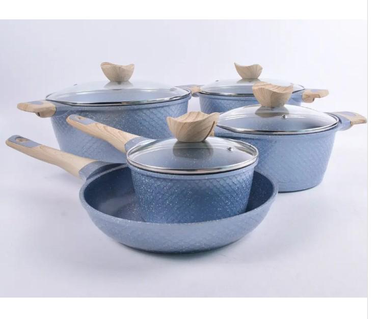 Набор кастрюль Чешуя с мраморным покрытием 9 пр. (1749005951)