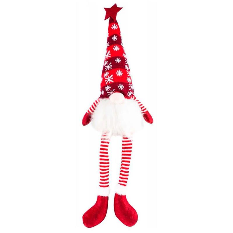 Игрушка новогодняя Lesko Гном Рождественский N2 с LED-подсветкой 20 см Red (31160305)