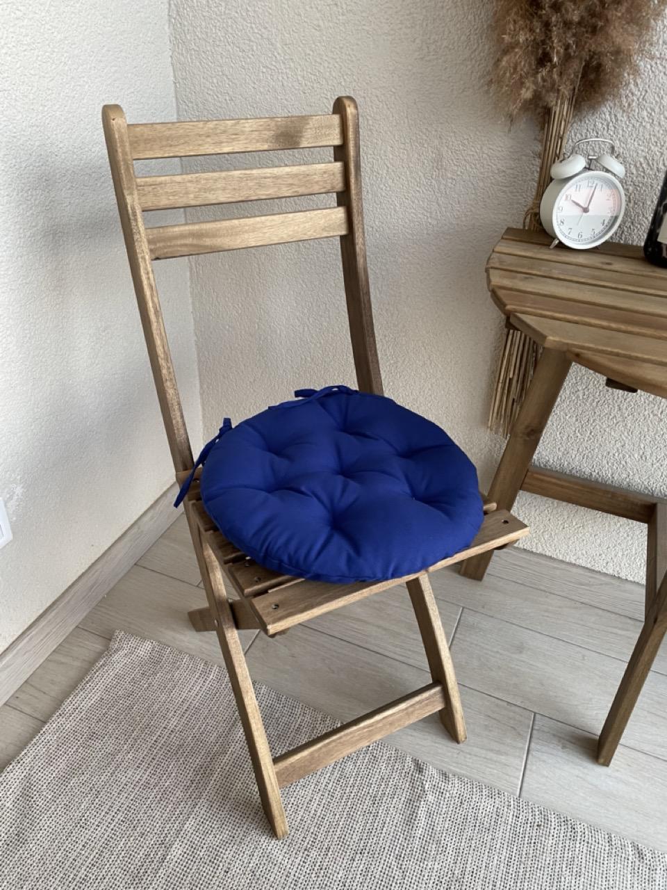 Подушка на стул с завязками круглая Color 40х40х5 см Синиий - фото 6 Подушка на стул с завязками круглая Color 40х40х5 см Синиий - фото 6