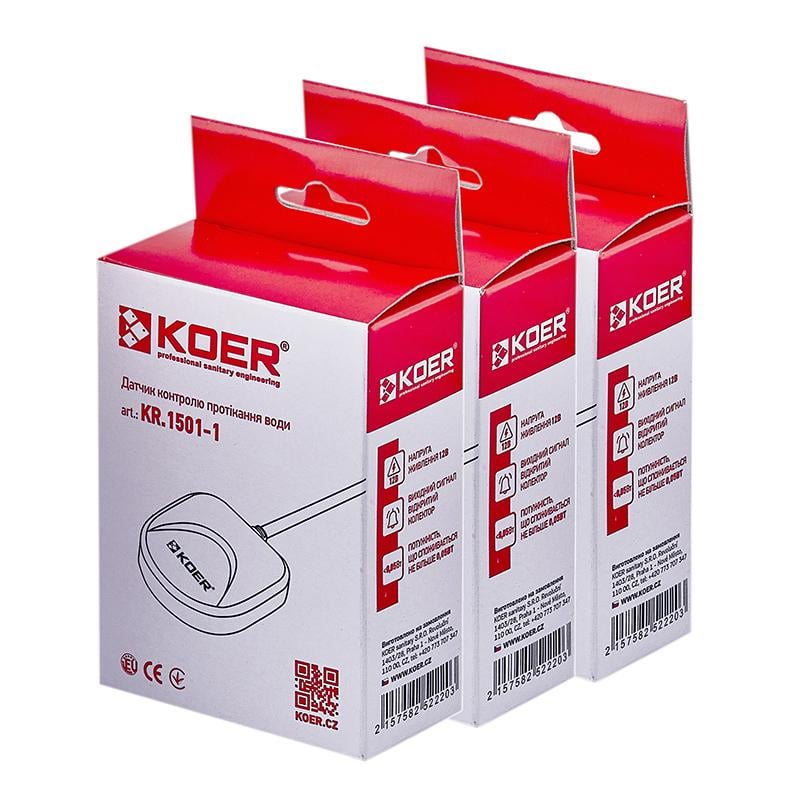 Датчик контроля протечки воды KOER KR.1501-1 Белый (OL-KR5222) - фото 3 Датчик контроля протечки воды KOER KR.1501-1 Белый (OL-KR5222) - фото 3
