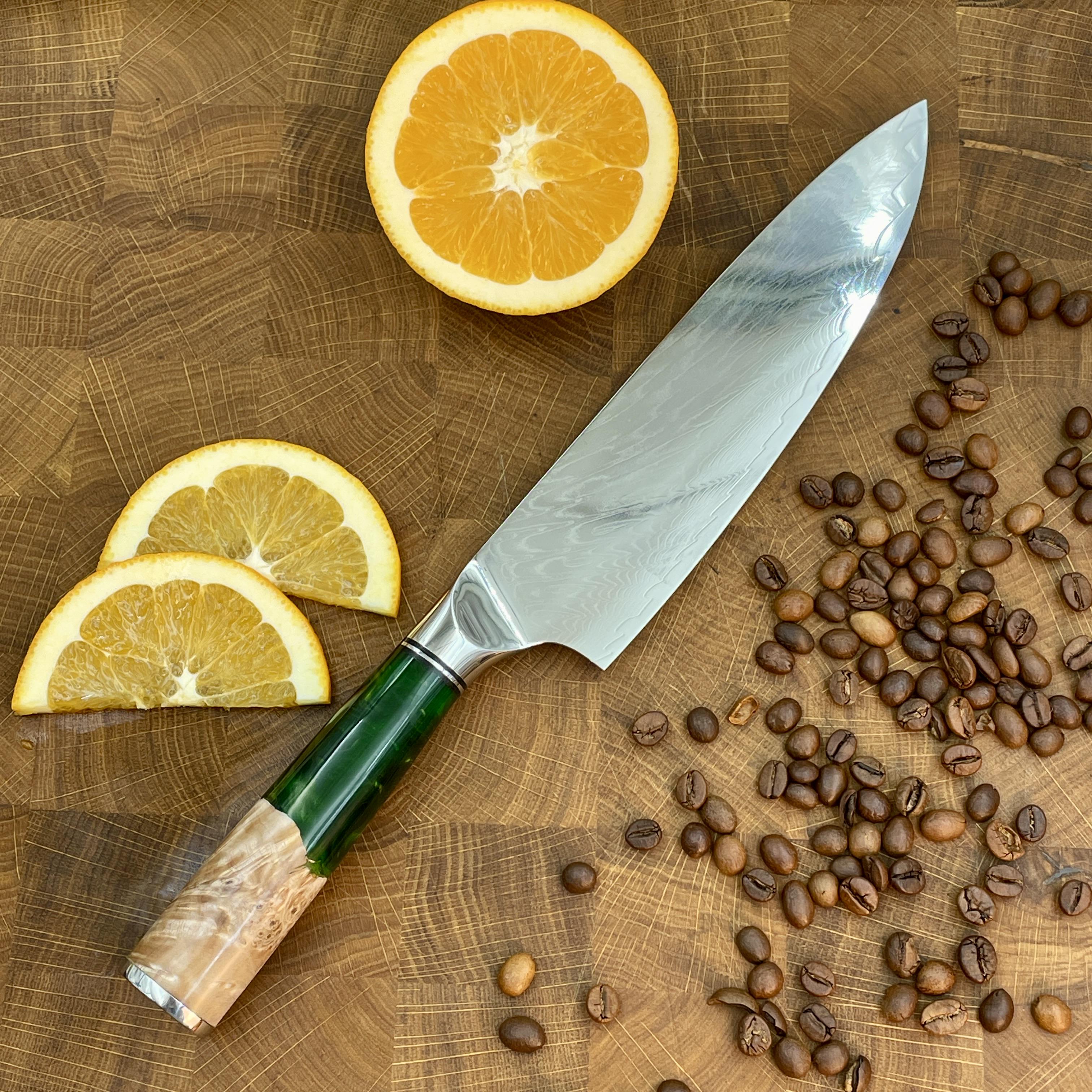 Нож кухонный Шеф VG-10 Green Brown (30219547) - фото 4 Нож кухонный Шеф VG-10 Green Brown (30219547) - фото 4