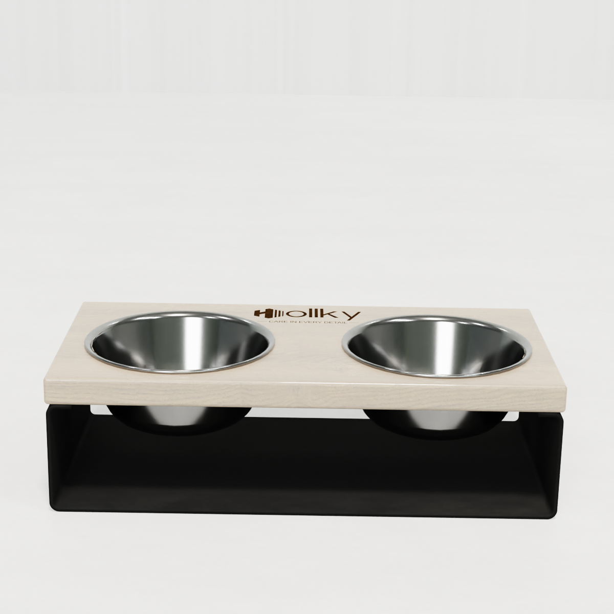 Миски на подставке из цельного металлического листа для собак и котов Hollky SteelWood S 2х0,45 л (SWS-36188-BLWH) - фото 4 Миски на подставке из цельного металлического листа для собак и котов Hollky SteelWood S 2х0,45 л (SWS-36188-BLWH) - фото 4