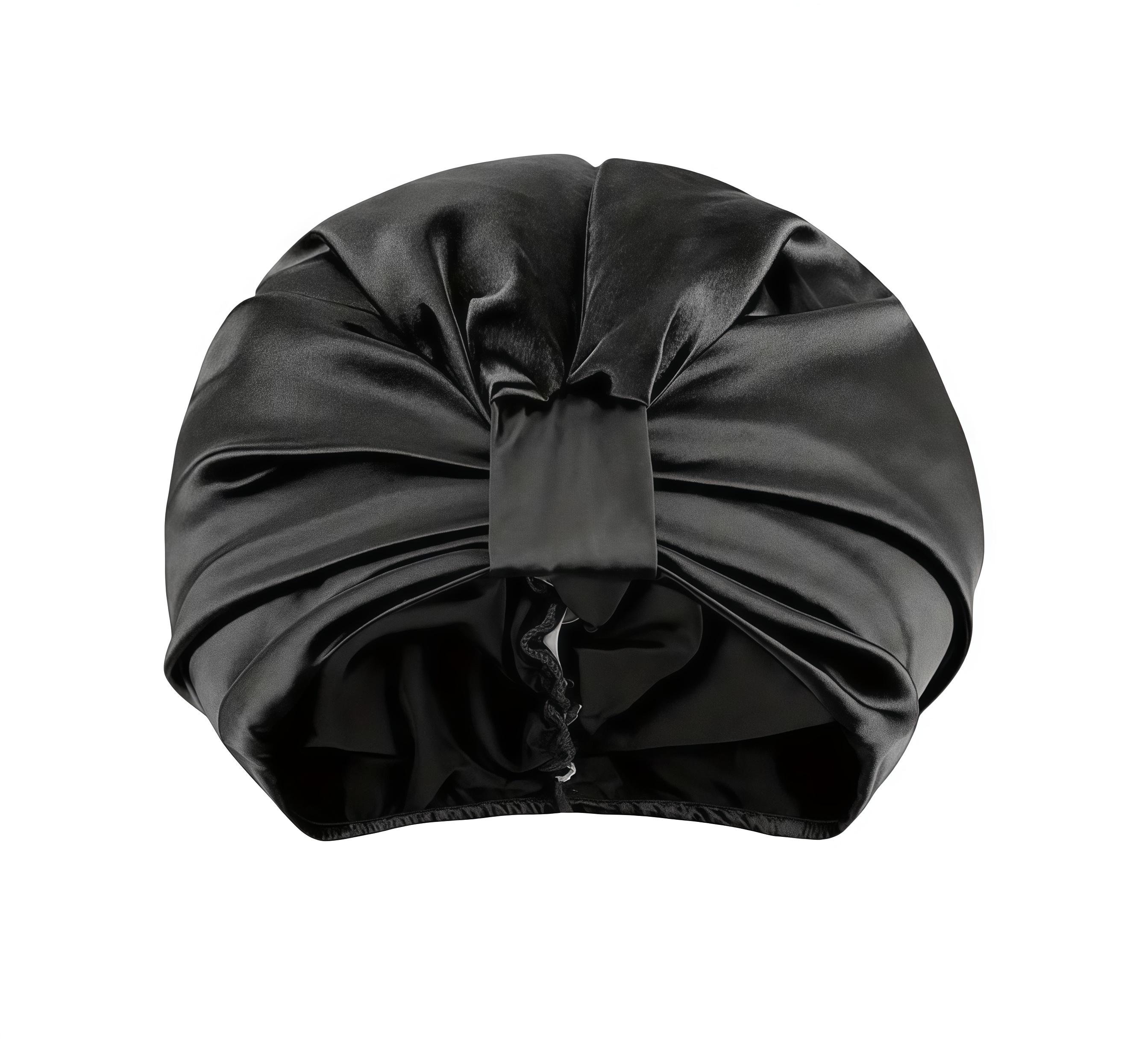 Бонет для волос однослойный шелковый Silk Черный (2561458)