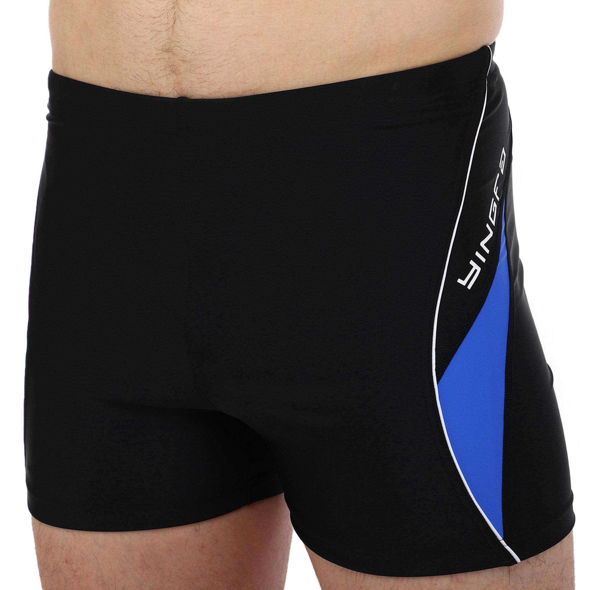 Плавки-шорти чоловічі YINGFA Y3937 3XL Чорний/Синій Плавки-шорти чоловічі YINGFA Y3937 3XL Чорний/Синій