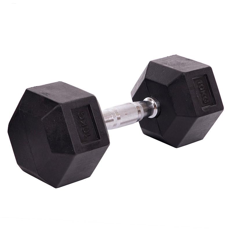 Гантель цельная LN-1205 шестигранная 10 кг Серебряный (56508164)