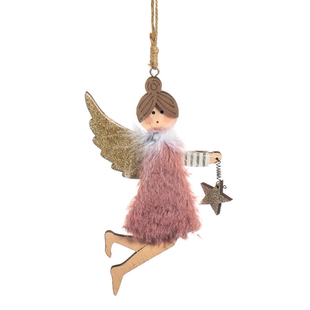 Набір новорічних прикрас Elisey Пухнастий янгол 12 шт. (6003-010)