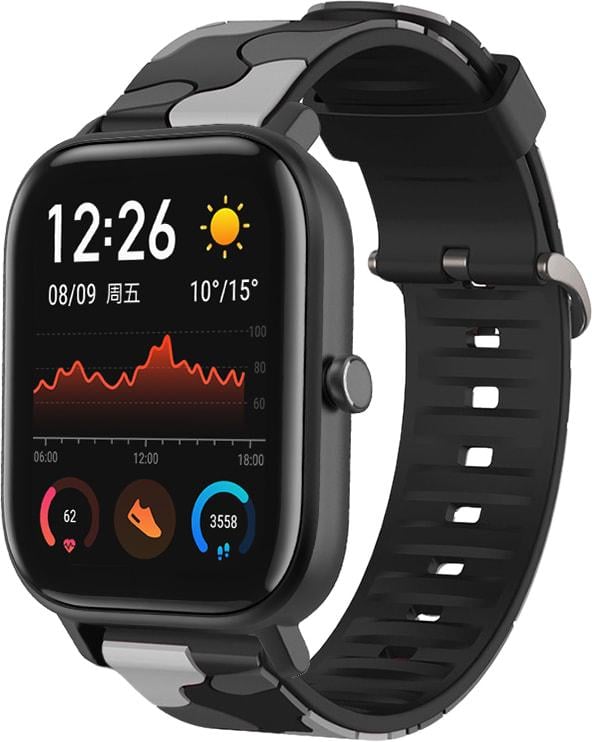 Ремешок Tactic Camouflage для Amazfit GTS Black/Grey (32921-53) - фото 1 Ремешок Tactic Camouflage для Amazfit GTS Black/Grey (32921-53) - фото 1