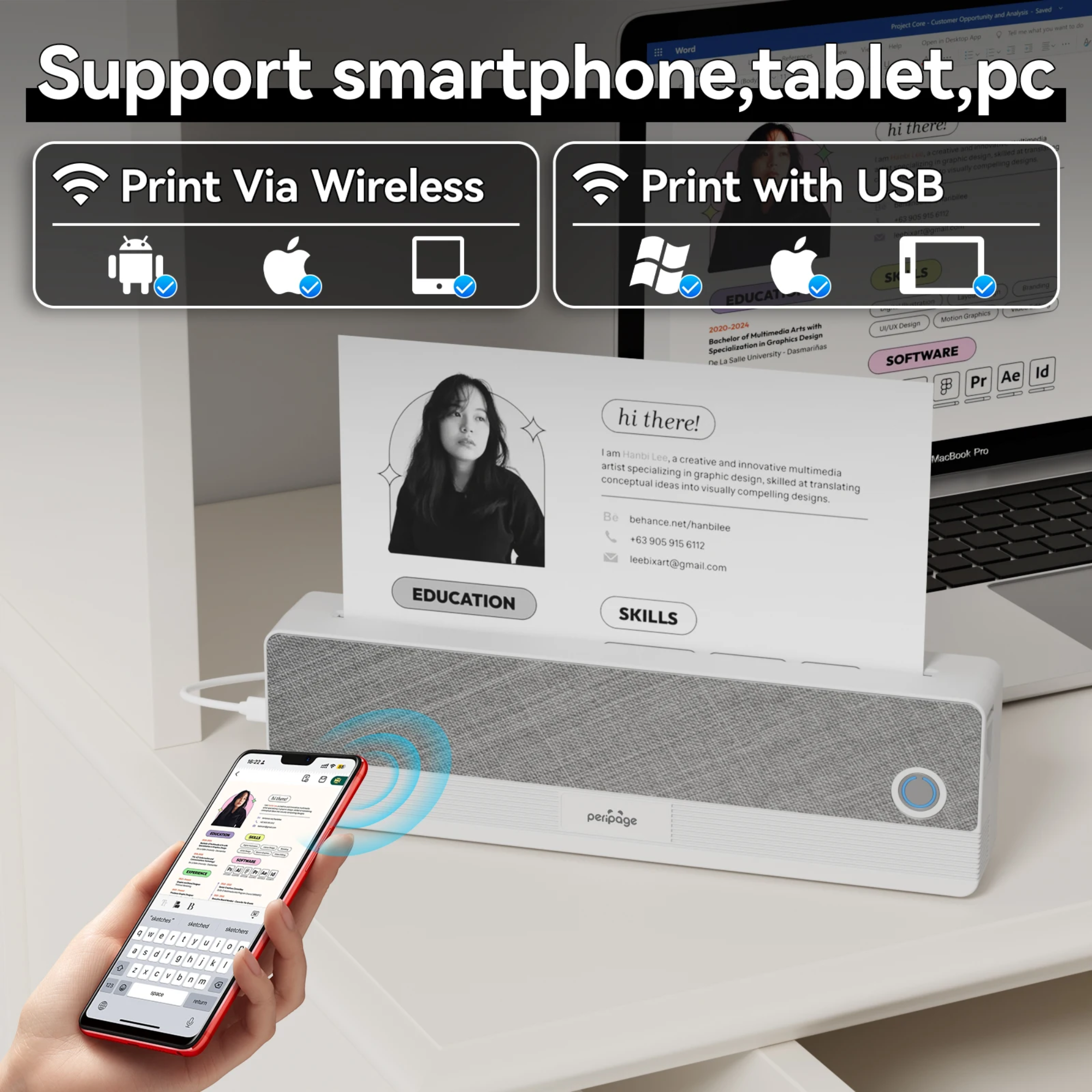 Термопринтер PeriPage P81 для татуировок и документов (PeriPage P81) - фото 4 Термопринтер PeriPage P81 для татуировок и документов (PeriPage P81) - фото 4