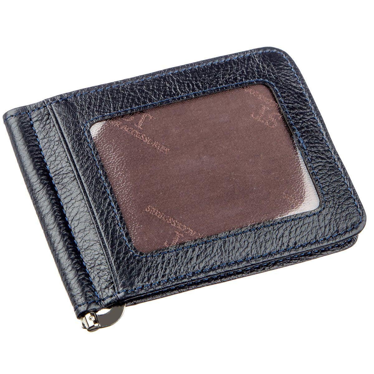 Затискач для купюр чоловічий ST Leather 18939 шкіряний на магніті Синій (168-136-18939)