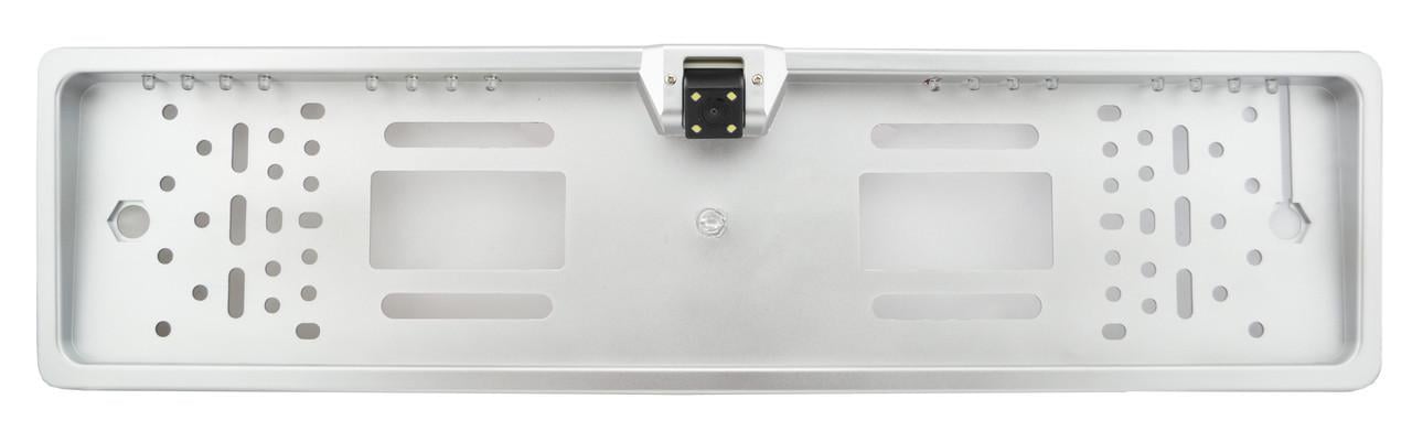 Камера заднего вида в рамке автомобильного номера Rias JX9488 LED Silver (4_399302346)