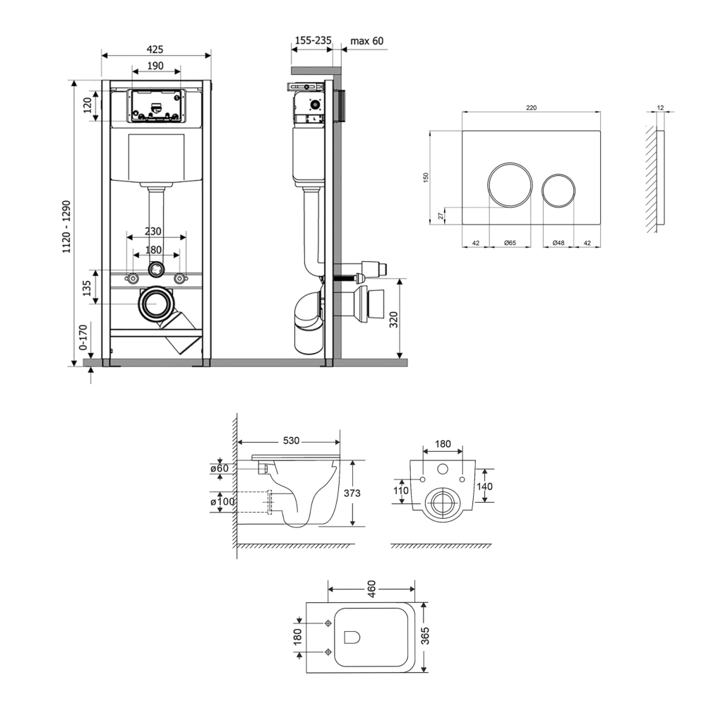 Унитаз подвесной Q-tap Gemini Ultra Quiet QT2533076EUQW + Nest/комплект инсталляции 4в1 QT0133M425 + QT0111M11111SAT - фото 2