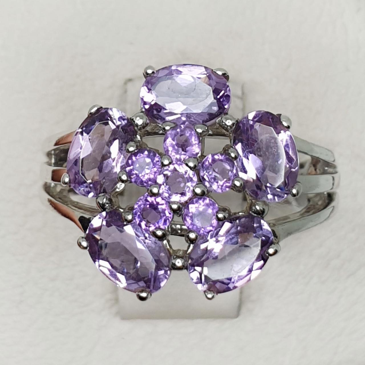 Кольцо серебряное с аметистом р. 17,5 4,91 г (1428230918)