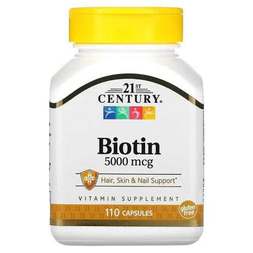 Биотин B-7 21st Century Biotin 5,000 mcg 110 капс. (CEN-27116)
