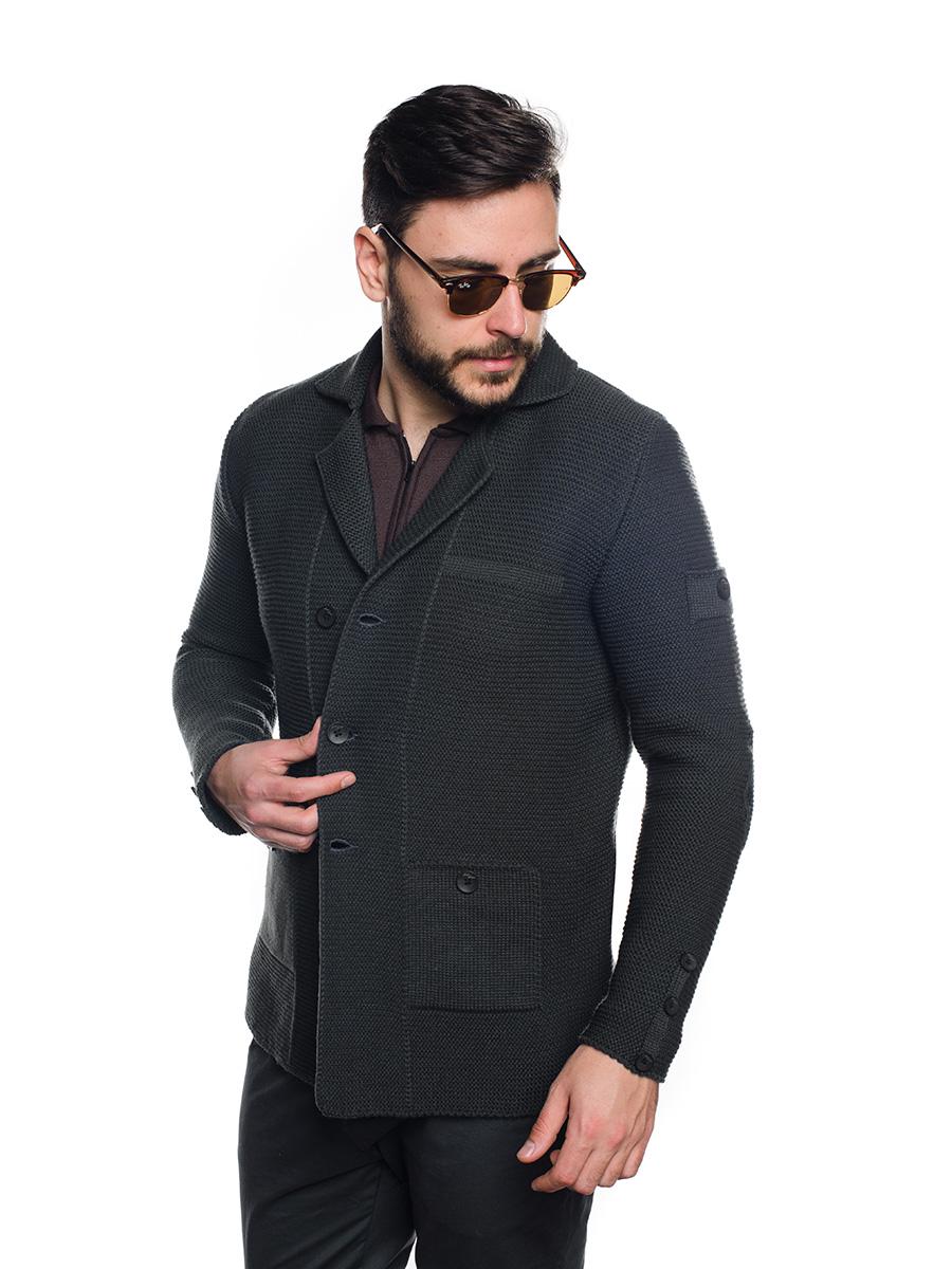 Трикотажний піджак SVTR р. 48 Темно-сірий (369) - фото 3 Трикотажний піджак SVTR р. 48 Темно-сірий (369) - фото 3