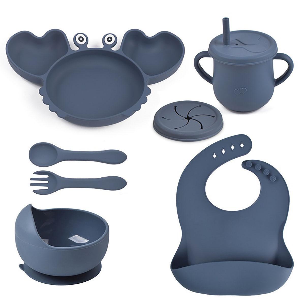 Набір дитячого посуду Краб KR Y10 силіконовий (62265) - фото 1 Набір дитячого посуду Краб KR Y10 силіконовий (62265) - фото 1