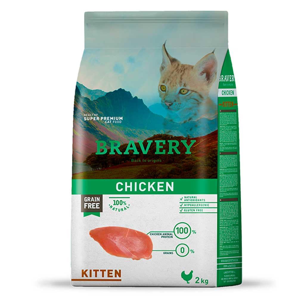 Корм для котів Bravery Chicken Cat Kitten для кошенят з куркою 2 кг (7722 BR KIT_2KG)
