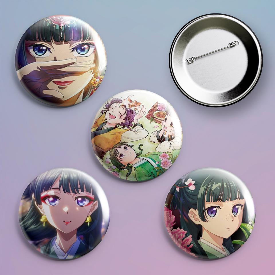 Значки на рюкзак с принтом аниме Монолог Травницы Kusuriya no Hitorigoto 4 шт.