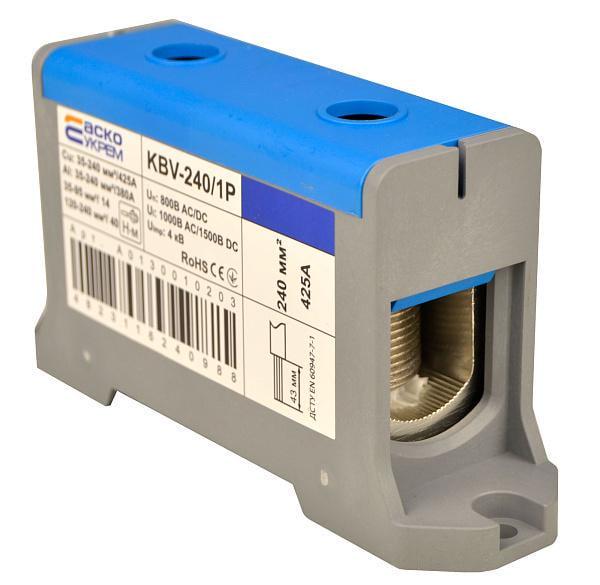 Клема ввідна силова АСКО KBV 35-240 мм.кв 425А 1-1 800V AC Синій (A0130010203)