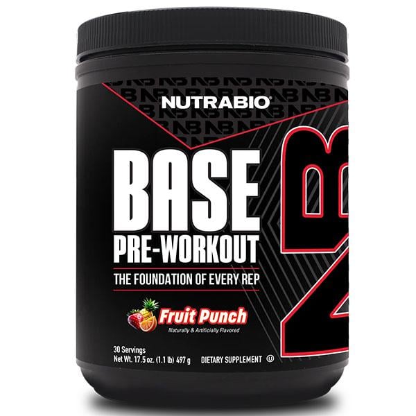 Комплекс для тренировки NutraBio BASE Pre-Workout 497 г 30 порций Fruit Punch (000027150)