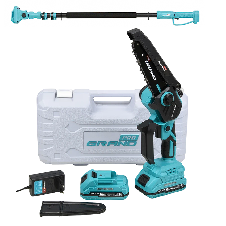 Пила цепная аккумуляторная Grand АПЦ-6/2-2 с удлинителем 2 шины/2 цепи кейс