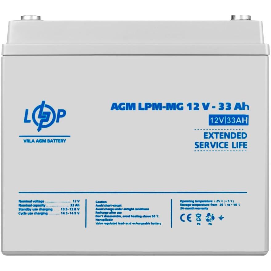 Акумулятор для ДБЖ LogicPower LPM-MG 12V/33 Ah (6558) - фото 2