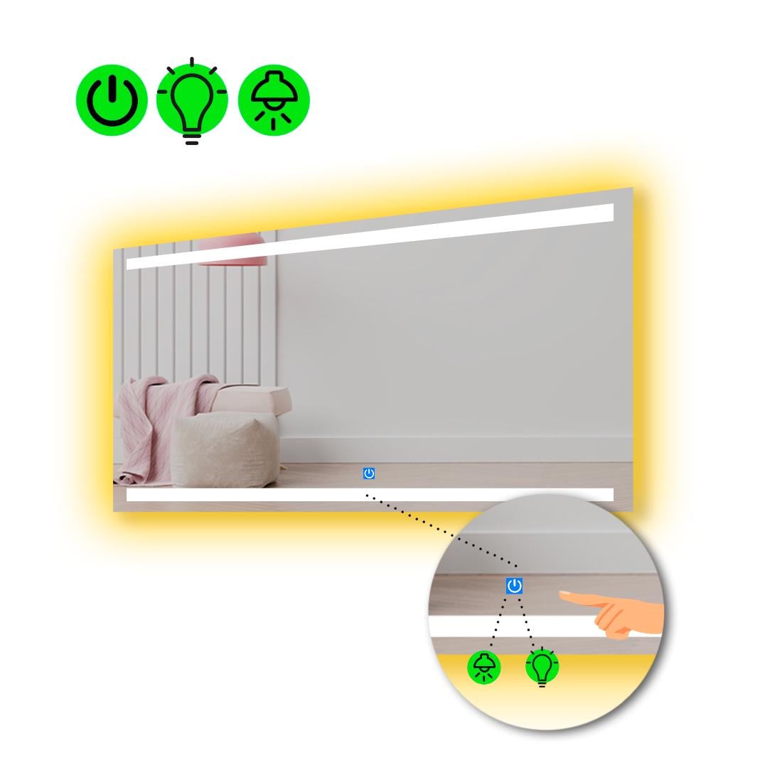 Зеркало с LED подсветкой Anita с сенсорной кнопкой управления 100x60 см (8776245)