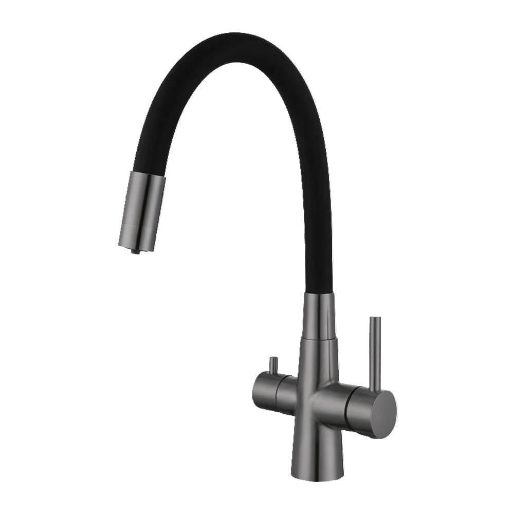 Смеситель для кухни Wezer INX4C-08-GUNGREY под осмос гибкая нержавеющая сталь/оружейная сталь (1055194)
