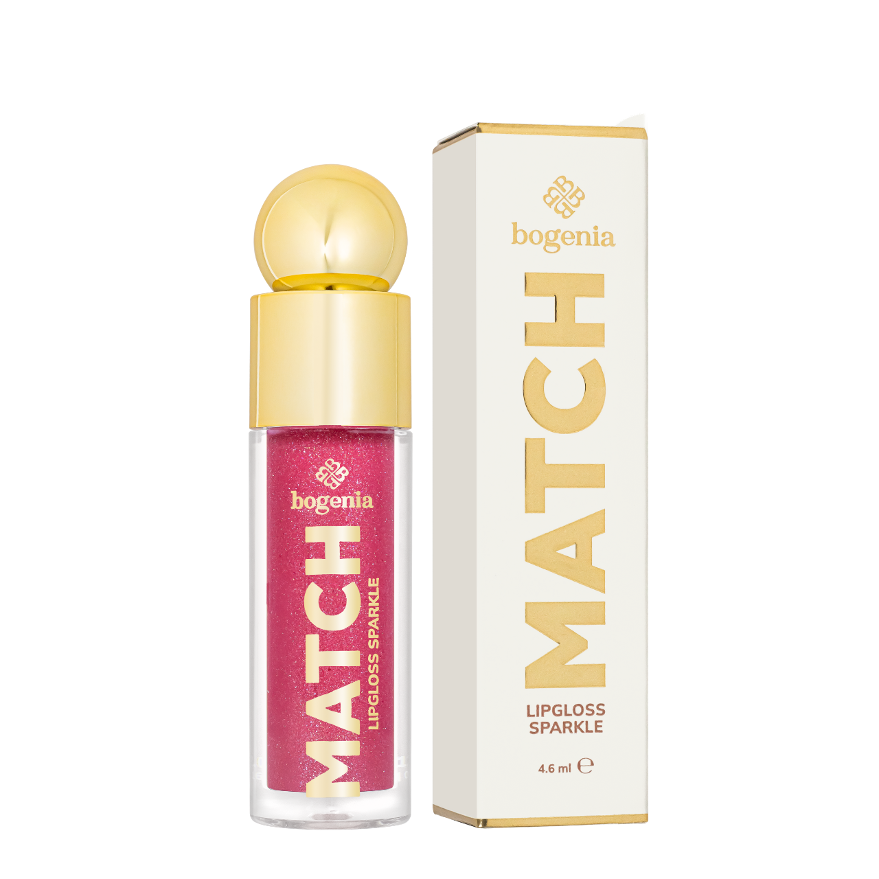 Блиск для губ Bogenia Match Lipgloss Sparkle із шимером стійкий 06 Рожевий (BG712)