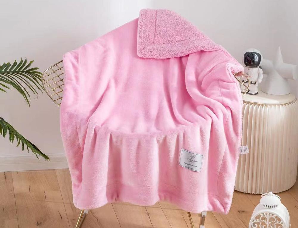 Плед детский Cotton home 100х140 см двусторонний овчина/микрофибра 1057-2 Розовый (DR0140 см68)