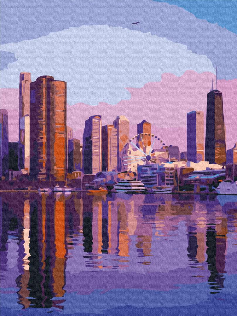 Картина по номерам Brushme Мегаполис на рассвете 30x40 см (RBS52521)