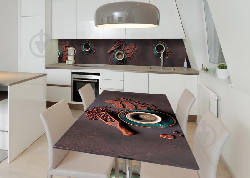 Наклейка 3Д виниловая на стол Zatarga «Элитный вкус» 650х1200 мм для домов, квартир, столов, кофейн, кафе