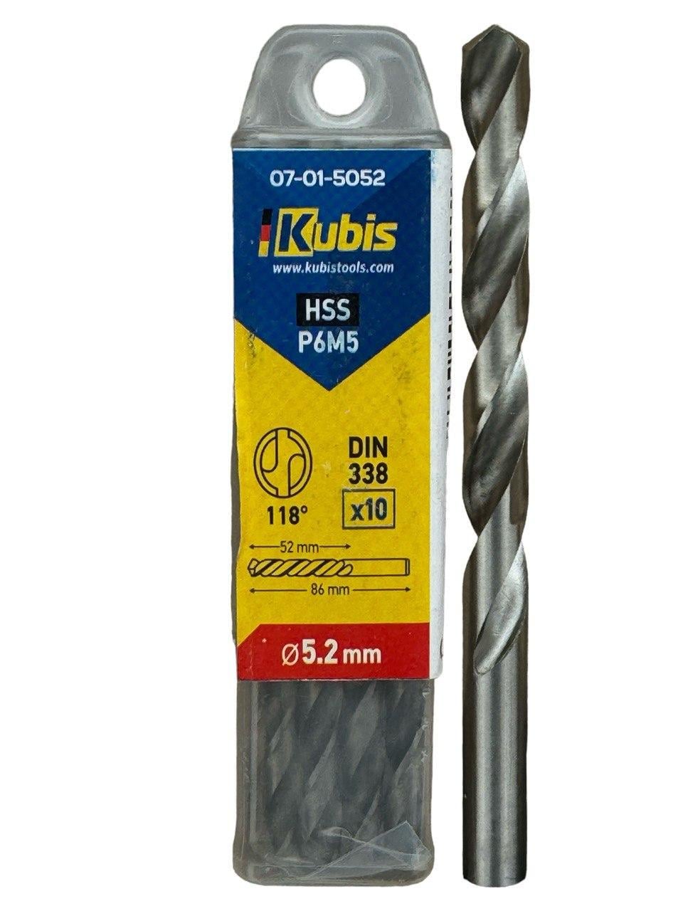 Сверло по металлу Kubis Р6М5 5,2 мм (07-01-5052)