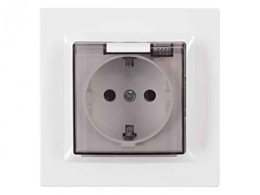 Розетка Luxel с/с и крышкой JAZZ 9011 (1017568)