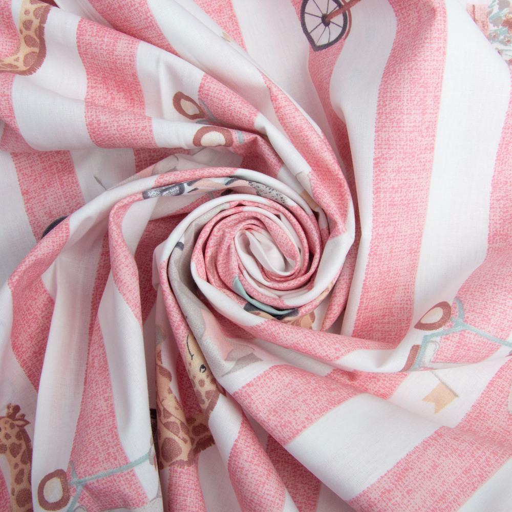 Ткань бязь ранфорс для постельного белья 25411 v-3 130 гр/м2 240 см Розовый (25727)