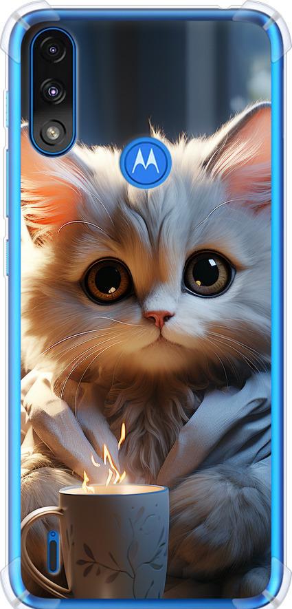 Чохол на Motorola E7 Power Білий кіт (5646sp-2284-42517)