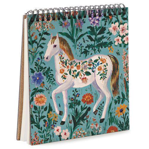 Скетчбук для эскизов и зарисовок Цветочный конь 16,7х18 см 45 листов (BDK_26NY004)