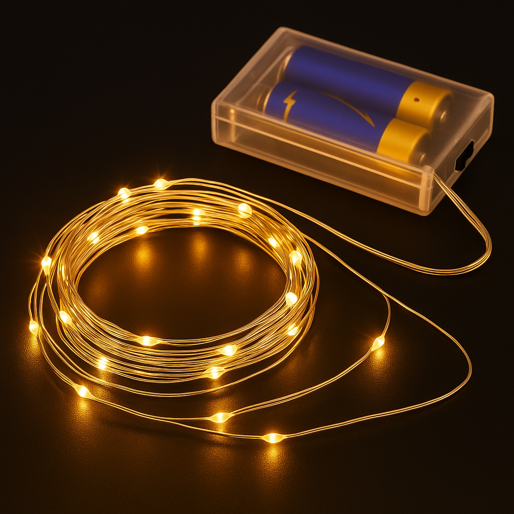 Гірлянда нитка Роса на батарейках 2хАА 5 м 50LED теплий білий - фото 1 Гірлянда нитка Роса на батарейках 2хАА 5 м 50LED теплий білий - фото 1